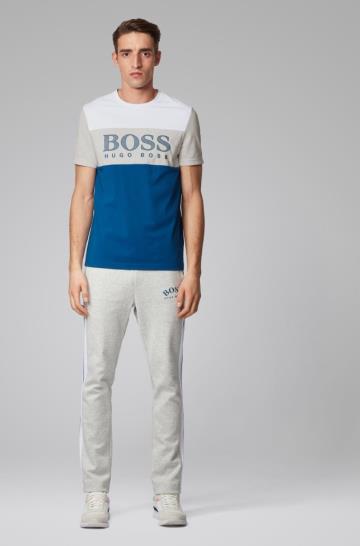 Koszulki BOSS Colour Block Niebieskie Męskie (Pl90091)